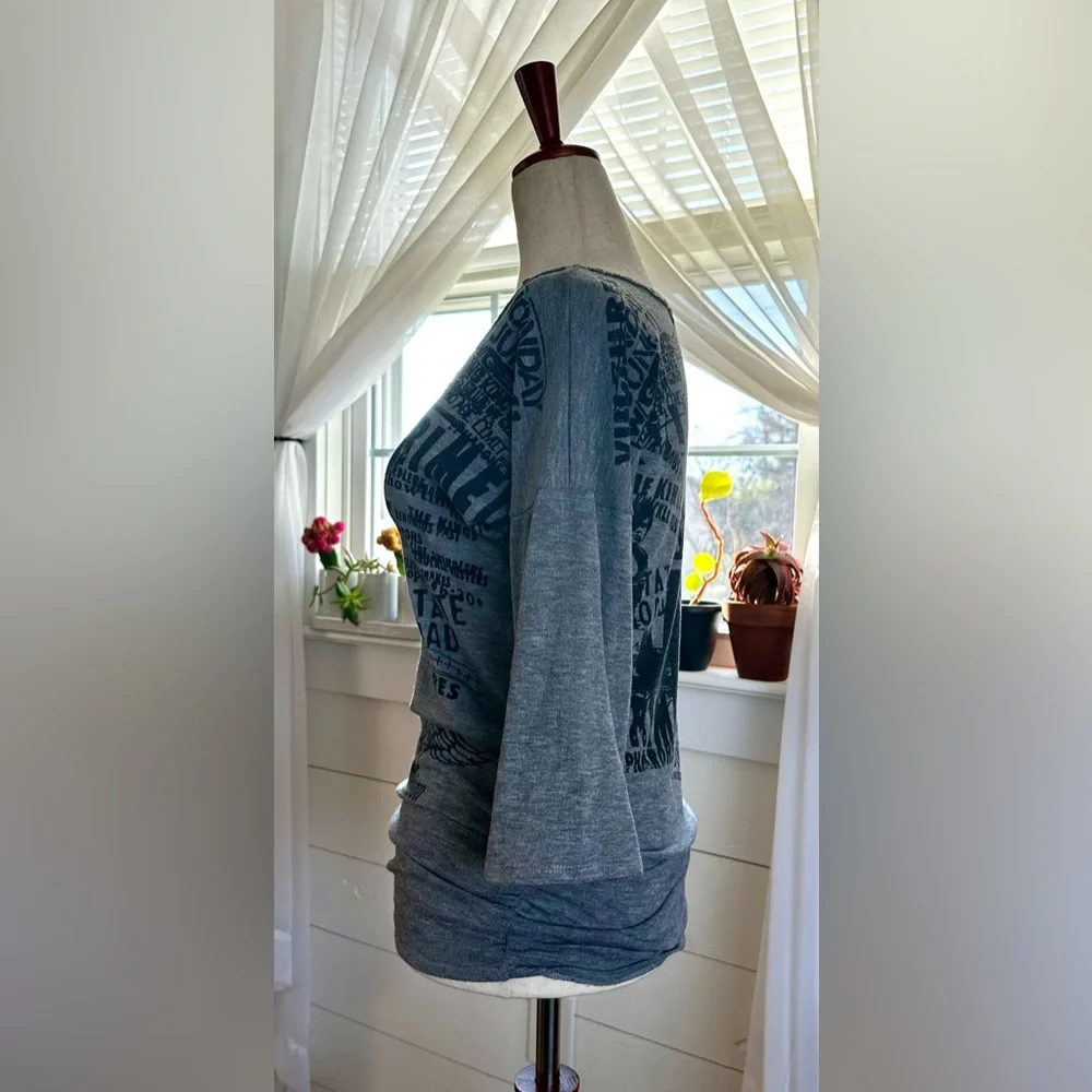 Y2K PRIMEVIL (METROPARK) Womans Gray and Black Vintage Grunge/Punk Top 
Size XS - Picture 3 of 11